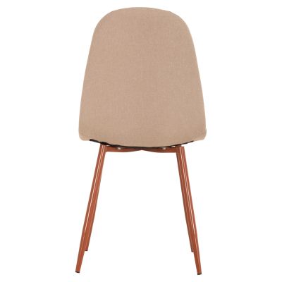 CHAIR HM00100.07 BEIGE FABRIC AND BROWN METAL LEGS 45x48x89.5Hcm.