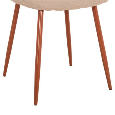 CHAIR HM00100.07 BEIGE FABRIC AND BROWN METAL LEGS 45x48x89.5Hcm.