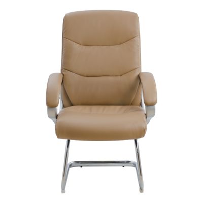CONFERENCE ARMCHAIR SEMI-SWIVEL ZAMORA HM1088.09 CAMEL COLOR PU LEATHER 63x58x104Hcm.
