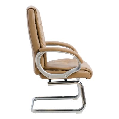 CONFERENCE ARMCHAIR SEMI-SWIVEL ZAMORA HM1088.09 CAMEL COLOR PU LEATHER 63x58x104Hcm.