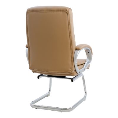 CONFERENCE ARMCHAIR SEMI-SWIVEL ZAMORA HM1088.09 CAMEL COLOR PU LEATHER 63x58x104Hcm.