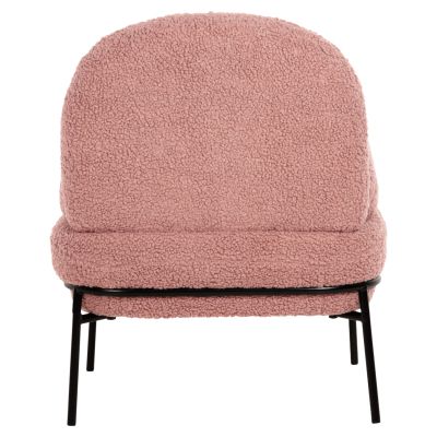 КРЕСЛО AGNES HM9525.22 ДЪСТИ РОЗОВ МАТЕРИАЛ ОТ БУКЛЕ-ЧЕРНИ МЕТАЛНИ КРАКА 74x71x83Hcm.