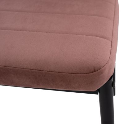 DINING SET 5PCS RAVEN HM21264.02 CERAMIC TOP BLACK MARBLE--VELVET IN DUSTY PINK