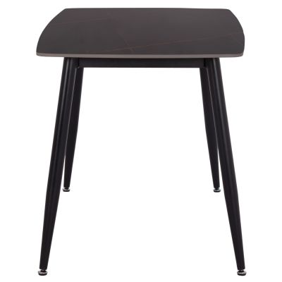 DINING SET 5PCS RAVEN HM21265.02 CERAMIC TOP BLACK MARBLE--VELVET IN CYPRESS GREEN