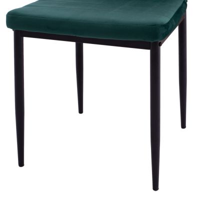 DINING SET 5PCS RAVEN HM21265.02 CERAMIC TOP BLACK MARBLE--VELVET IN CYPRESS GREEN