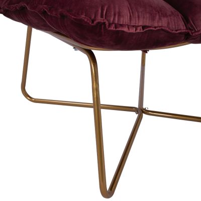 Armchair Dejana HM8632.06 Maroon Velvet, gold base 68x98x81cm