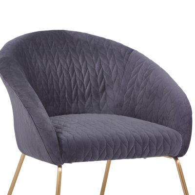 HM8549.01 Armchair Joyce Velvet Grey,metallic legs, 80x76x75