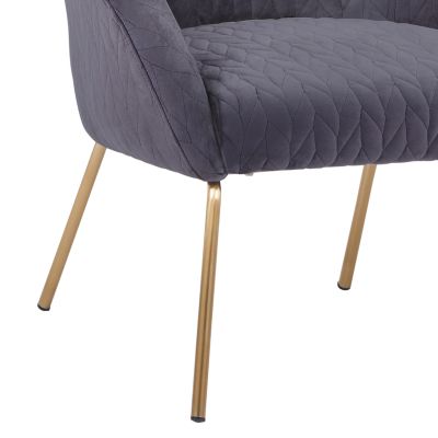 HM8549.01 Armchair Joyce Velvet Grey,metallic legs, 80x76x75