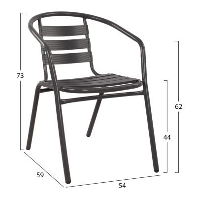 Комплект 3 части с маса Figo 70x70x72 и кресла Laura сив цвят HM10469