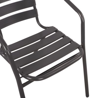 Комплект 3 части с маса Figo 70x70x72 и кресла Laura сив цвят HM10469