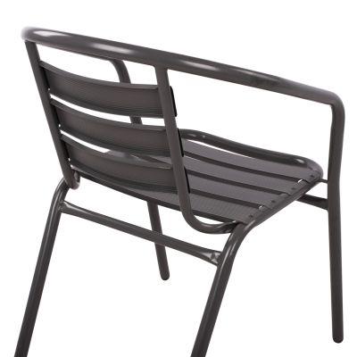 Комплект 3 части с маса Figo 70x70x72 и кресла Laura сив цвят HM10469