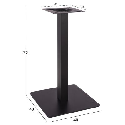 Base metallic Black Matte 40x40x72 HM414.11