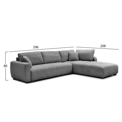 CORNER SOFA REVERSIBLE MEDEL HM3288.01 GREY P.E. FABRIC 296x208x80Hcm.