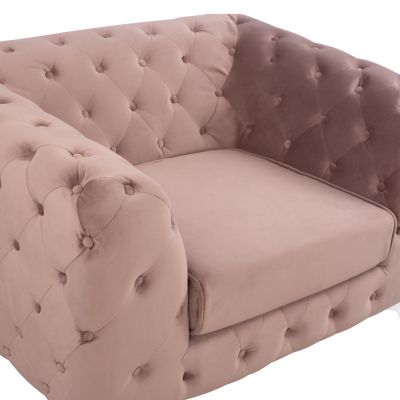 ARMCHAIR ALBERT DUSTY PINK VELVET HM3130.05 120Χ88Χ74cm.
