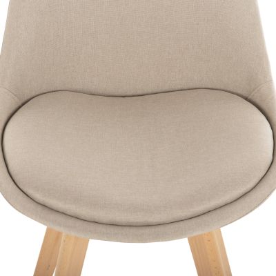 DINING SET 5PCS MORGAN HM21269.02 DINING TABLE & 4 DINING CHAIRS - BEIGE FABRIC