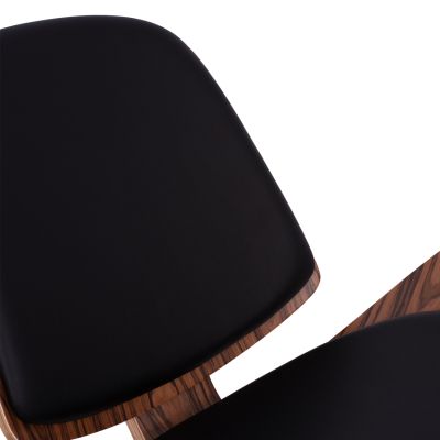 Armchair SUPERIOR PLUS HM1128.01 WALNUT color with black cushion PU 89x83x76H cm