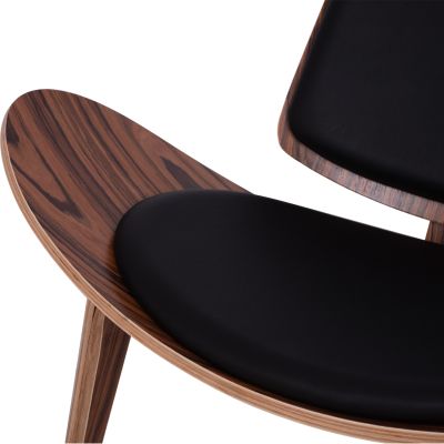 Armchair SUPERIOR PLUS HM1128.01 WALNUT color with black cushion PU 89x83x76H cm