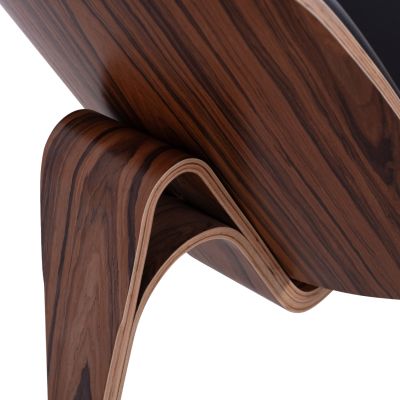 Armchair SUPERIOR PLUS HM1128.01 WALNUT color with black cushion PU 89x83x76H cm