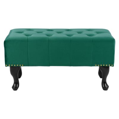 PIANO STOOL T.CHESTERFIELD EMMA HM226.03 CYPRESS GREEN VELVET-BLACK LEGS 80x45x40Hcm.