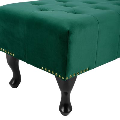 PIANO STOOL T.CHESTERFIELD EMMA HM226.03 CYPRESS GREEN VELVET-BLACK LEGS 80x45x40Hcm.