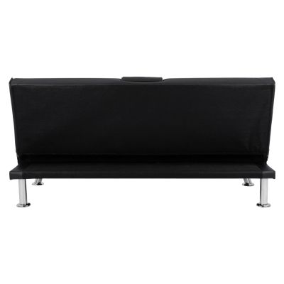 Bed Sofa from black PU 165x76,5x79cm and folding arm HM3157.01