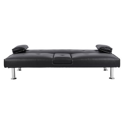 Bed Sofa from black PU 165x76,5x79cm and folding arm HM3157.01