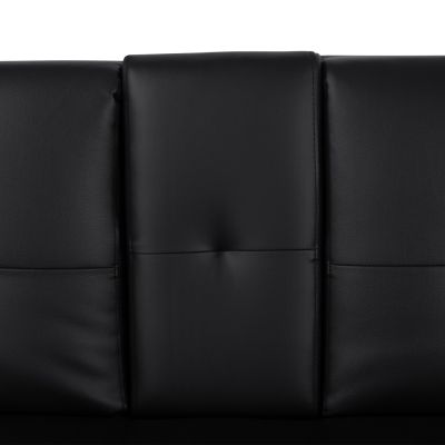 Bed Sofa from black PU 165x76,5x79cm and folding arm HM3157.01