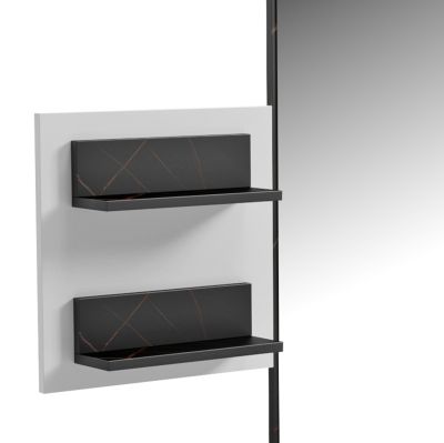 ENTRANCE SET 2PCS CHERYL HM21276.01 MELAMINE IN WHITE--BLACK MARBLE LOOK