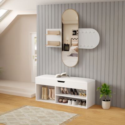 ENTRANCE SET 2PCS CHERYL HM21276.02 MELAMINE IN WHITE--SONAMA