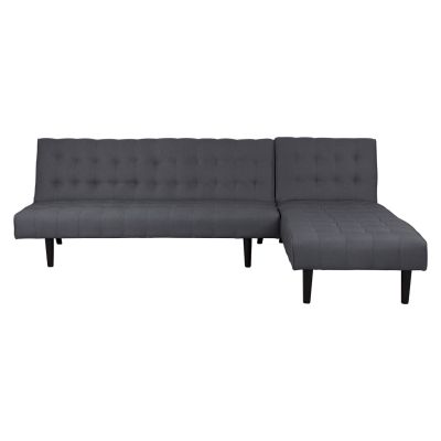 Corner Sofa Bed Reversible Zelda HM3154.01 with grey fabric 254x163x74cm
