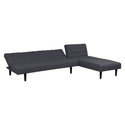 Corner Sofa Bed Reversible Zelda HM3154.01 with grey fabric 254x163x74cm