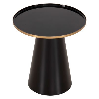COFFEE TABLES 2PCS BENG HM9920 ENAMELED METAL TOP-MAT BASE-BLACK Φ50 & Φ40 cm.