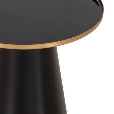 COFFEE TABLES 2PCS BENG HM9920 ENAMELED METAL TOP-MAT BASE-BLACK Φ50 & Φ40 cm.