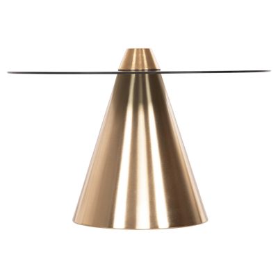 COFFEE TABLES 2PCS REBEN HM9919 METAL IN GOLD-BLACK GLASS TOP Φ80 & Φ60 cm.