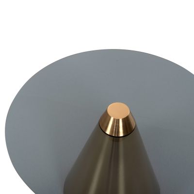COFFEE TABLES 2PCS REBEN HM9919 METAL IN GOLD-BLACK GLASS TOP Φ80 & Φ60 cm.