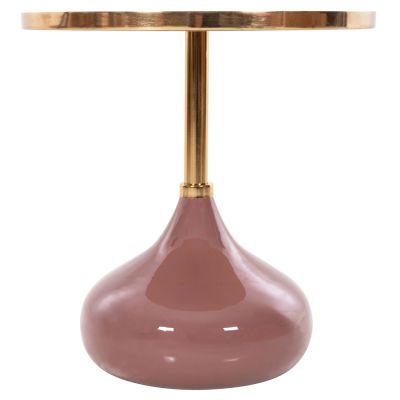 SIDE TABLE ROUND UTRI HM4241.06 METAL IN WARM PINK-BEIGE Φ46x46,5Hcm.