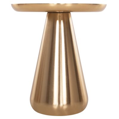 COFFEE TABLES 2PCS OLUF ΗΜ9921 ENAMELED METAL-GLOSSY GOLD & BLACK Φ50 & Φ41 cm.