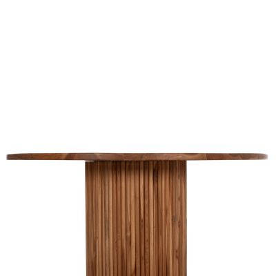 DINING TABLE ROUND RODER HM9896 TEAK WOOD- 3cm thick top-  Φ130x79.5Hcm.