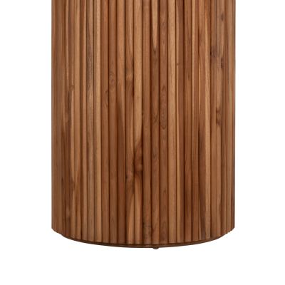 DINING TABLE ROUND RODER HM9896 TEAK WOOD- 3cm thick top-  Φ130x79.5Hcm.