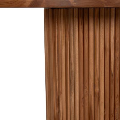 DINING TABLE ROUND RODER HM9896 TEAK WOOD- 3cm thick top-  Φ130x79.5Hcm.