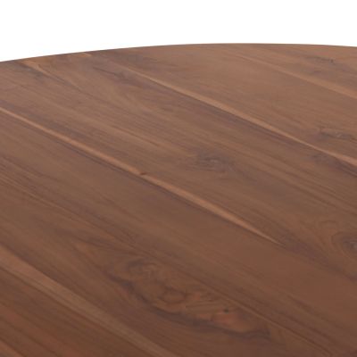 DINING TABLE ROUND RODER HM9896 TEAK WOOD- 3cm thick top-  Φ130x79.5Hcm.