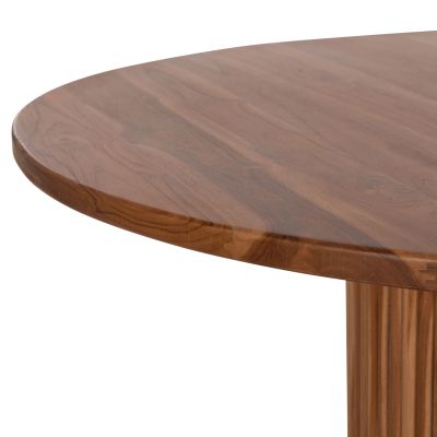 DINING TABLE ROUND RODER HM9896 TEAK WOOD- 3cm thick top-  Φ130x79.5Hcm.