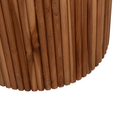 DINING TABLE ROUND RODER HM9896 TEAK WOOD- 3cm thick top-  Φ130x79.5Hcm.