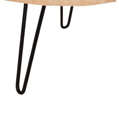 COFFEE TABLE SERVON HM9912 SUAR WOOD IN NATURAL--METAL LEGS IN BLACK 76x67x44Hcm.