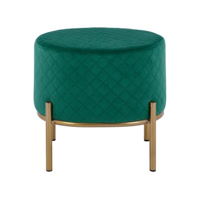 Stool Sinta HM8638.03 Cypress Green Velvet with gold base 42x42x38cm