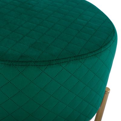 Stool Sinta HM8638.03 Cypress Green Velvet with gold base 42x42x38cm