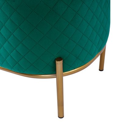 Stool Sinta HM8638.03 Cypress Green Velvet with gold base 42x42x38cm
