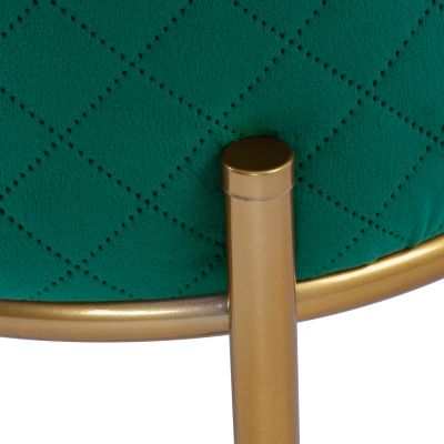 Stool Sinta HM8638.03 Cypress Green Velvet with gold base 42x42x38cm