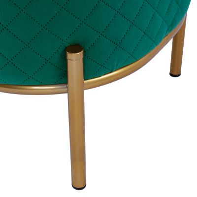 Stool Sinta HM8638.03 Cypress Green Velvet with gold base 42x42x38cm