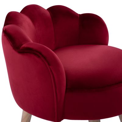 Stool with back Elise HM8628.06 Red Velvet 55x52x60cm